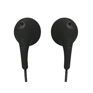 iLuv Bubble Gum 2 - Flexible, Jelly-Type Stereo Earphones - Black - iEP205Black Product Image